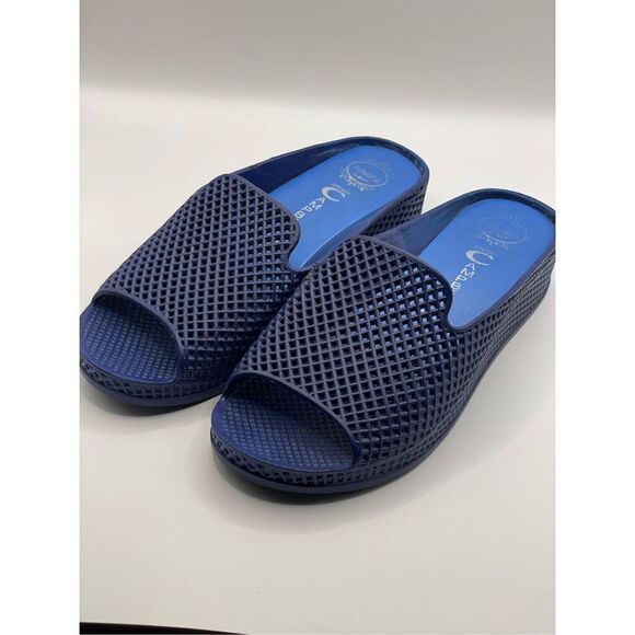 Jefferey Campbell Fling 2 Platform Wedge Blue Waterproof Sandals Women’s Size 6 - Picture 11 of 12